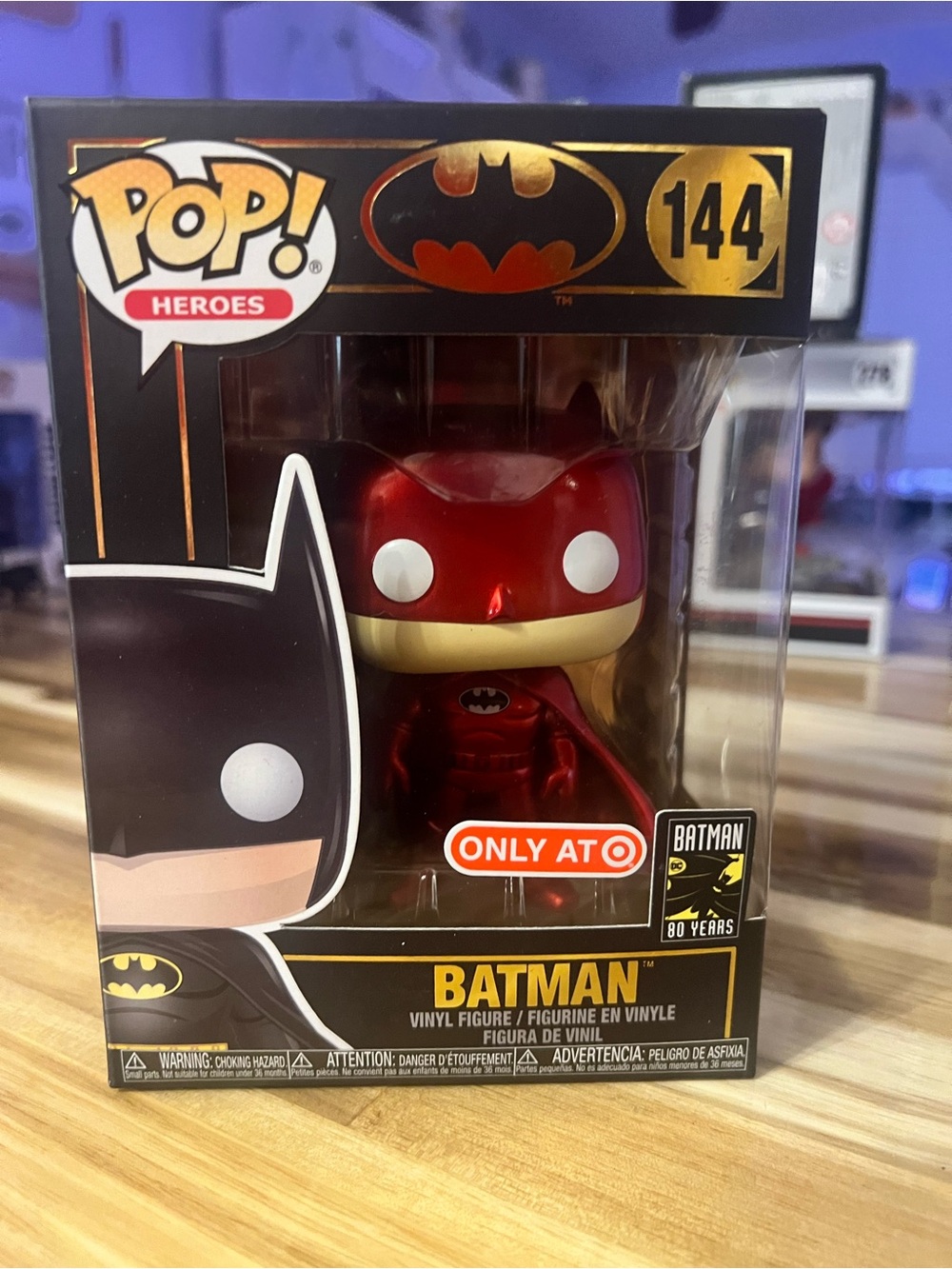 Funko Pop 144 Red Metallic Batman Target Exclusive